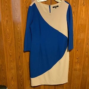 Women’s Alex Marie Combined Dress Size 14 Round Neckline Sleeves 3/4 Long